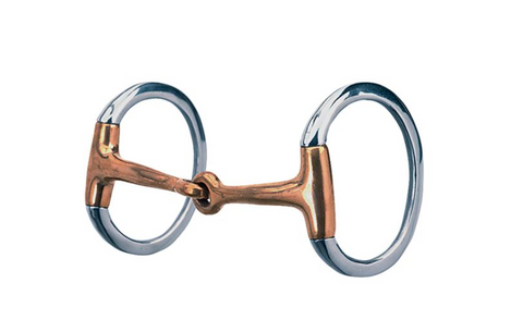 Bit - Donkey Eggbutt Snaffle, 4-1/2" Copper Plated Mouth